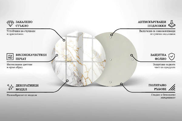 Grabkerzen Unterlage Heller Marmor mit Gold