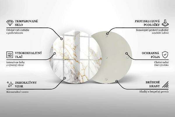 Grabkerzen Unterlage Heller Marmor mit Gold