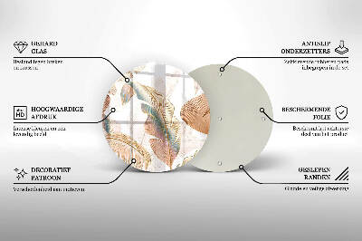 Grabkerzen Unterlage Boho-Federn und Blätter