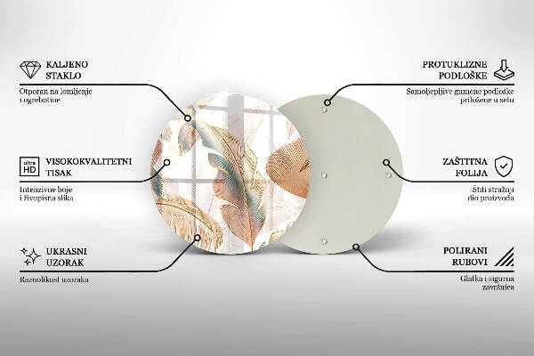 Grabkerzen Unterlage Boho-Federn und Blätter