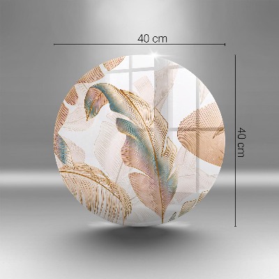 Grabkerzen Unterlage Boho-Federn und Blätter