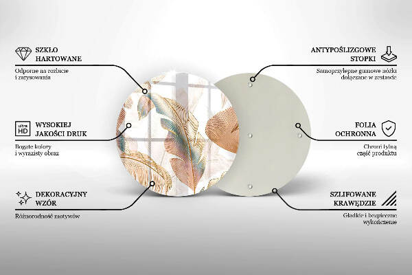 Grabkerzen Unterlage Boho-Federn und Blätter