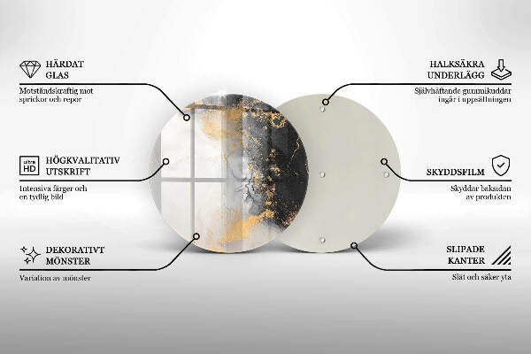 Unterlage für Kerzen Abstraktion mit Gold