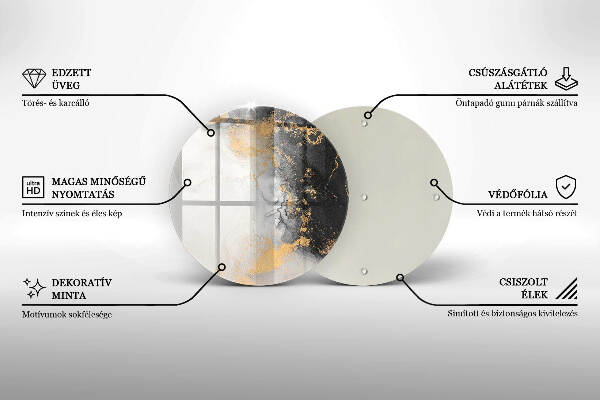Unterlage für Kerzen Abstraktion mit Gold