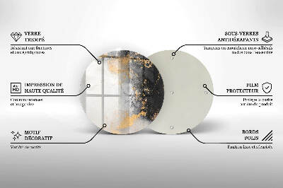 Unterlage für Kerzen Abstraktion mit Gold