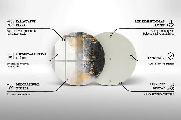 Unterlage für Kerzen Abstraktion mit Gold
