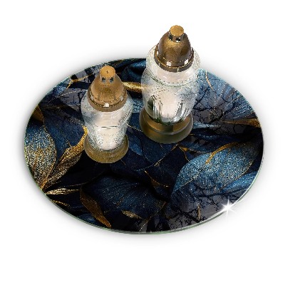 Unterlage für Kerzen Dekorative Blätter mit Gold