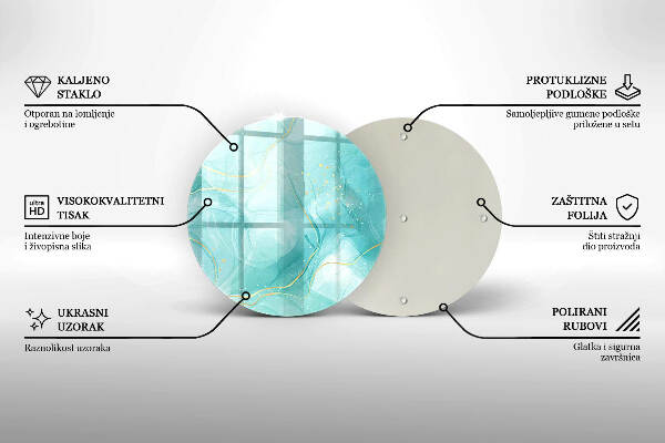 Grabkerzen Unterlage Blaue und goldene Abstraktion