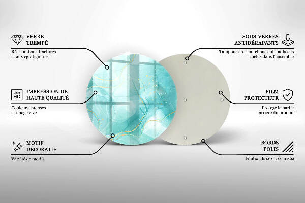 Grabkerzen Unterlage Blaue und goldene Abstraktion