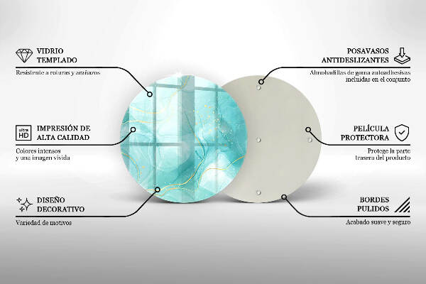 Grabkerzen Unterlage Blaue und goldene Abstraktion