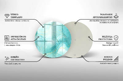 Grabkerzen Unterlage Blaue und goldene Abstraktion