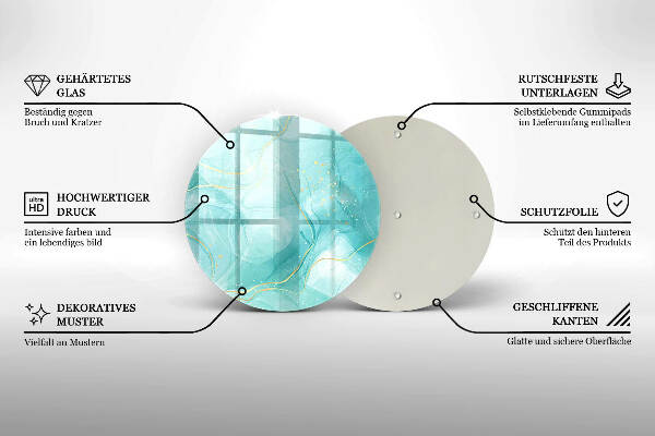 Grabkerzen Unterlage Blaue und goldene Abstraktion