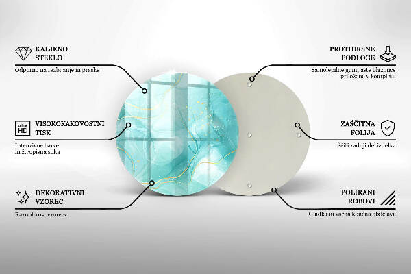 Grabkerzen Unterlage Blaue und goldene Abstraktion