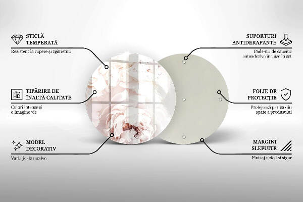 Unterlage für Kerzen Pastellfarbene Pfingstrosen