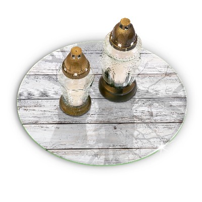 Grabkerzen Unterlage Helle Holzbretter