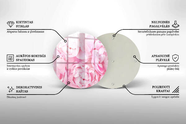 Unterlage für Kerzen Zarte Pfingstrosen