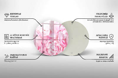 Unterlage für Kerzen Zarte Pfingstrosen