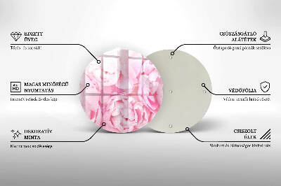 Unterlage für Kerzen Zarte Pfingstrosen
