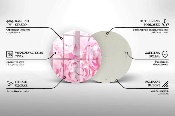 Unterlage für Kerzen Zarte Pfingstrosen