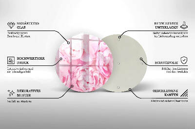 Unterlage für Kerzen Zarte Pfingstrosen
