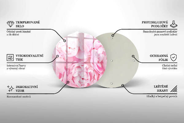 Unterlage für Kerzen Zarte Pfingstrosen