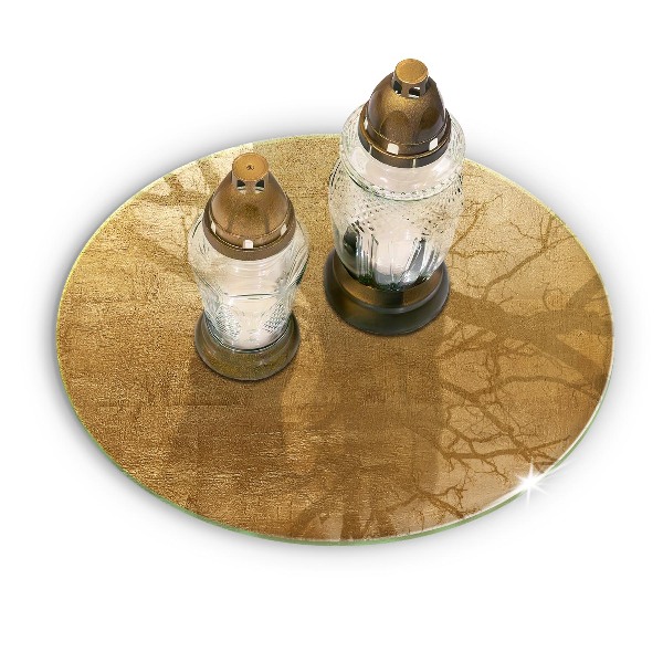 Grabkerzen Unterlage Goldfarbener Texturhintergrund