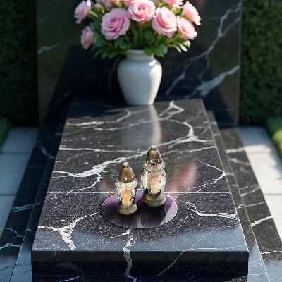 Grabkerzen Unterlage Violett