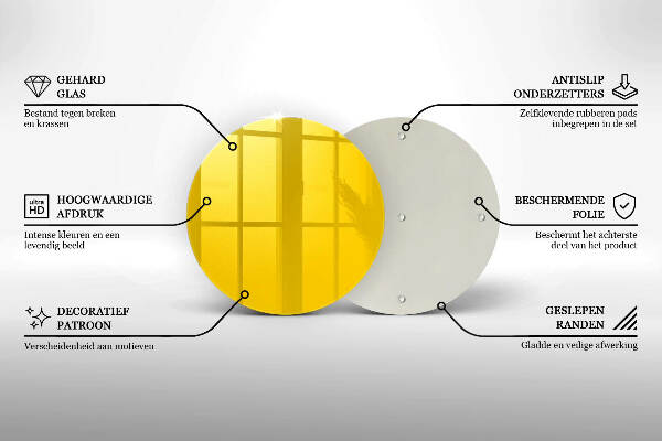 Unterlage für Kerzen Gelbe Farbe