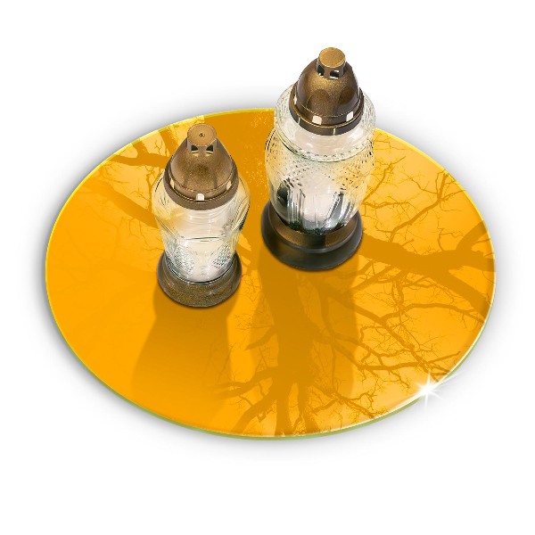 Grabkerzen Unterlage Dunkelgelbe Farbe