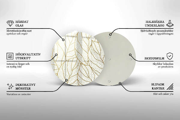 Unterlage für Kerzen Linienzeichnung Blattmuster