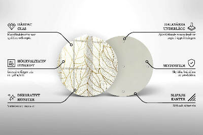 Unterlage für Kerzen Linienzeichnung Blattmuster