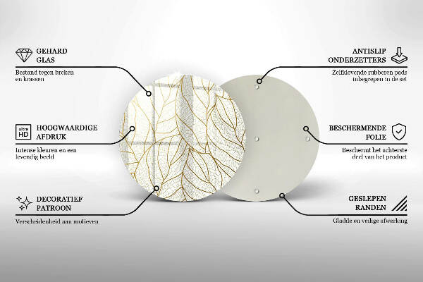 Unterlage für Kerzen Linienzeichnung Blattmuster