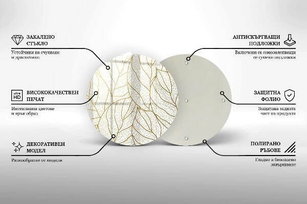 Unterlage für Kerzen Linienzeichnung Blattmuster