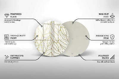Unterlage für Kerzen Linienzeichnung Blattmuster
