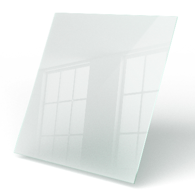 Quadratische Tischplatte aus Glas Halbtransparente