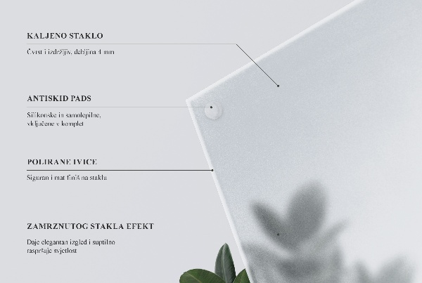 Quadratische Tischplatte aus Glas Halbtransparente