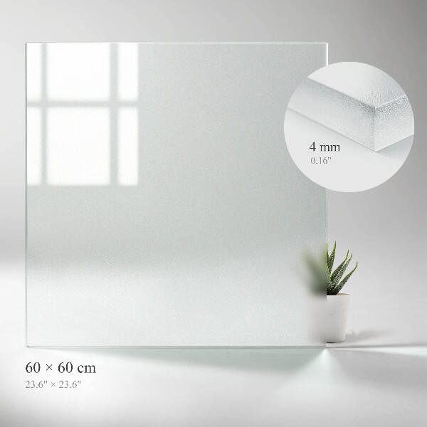 Quadratische Tischplatte aus Glas Halbtransparente