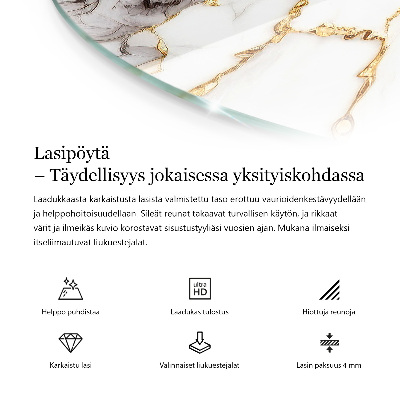 Glastischplatte Farbe Weiß, glatt