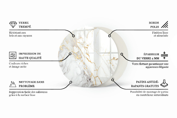 Runde tischplatte Marmorstrukturmuster