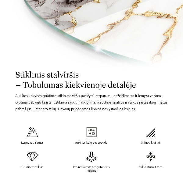 Glastischplatte Betonstruktur mit Kratzern