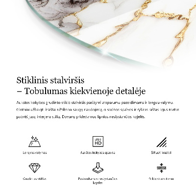 Glastischplatte Eleganter Marmor mit Adern