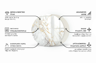 Glastischplatte Natürliche Steinstruktur