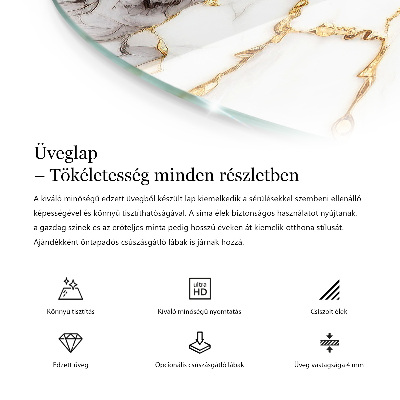 Glastischplatte Natürliche Steinstruktur