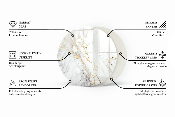 Glastischplatte Natürliche Steinstruktur