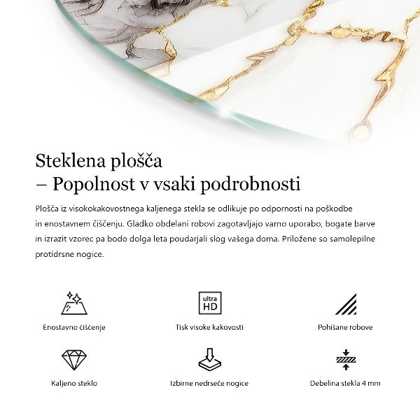 Glastischplatte Natürliche Steinstruktur