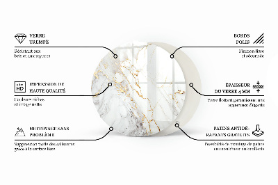 Runde tischplatte Muster aus Naturmarmor