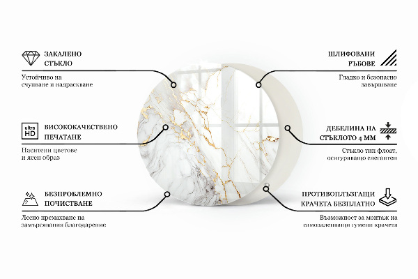 Runde tischplatte Marmoroberflächenmuster