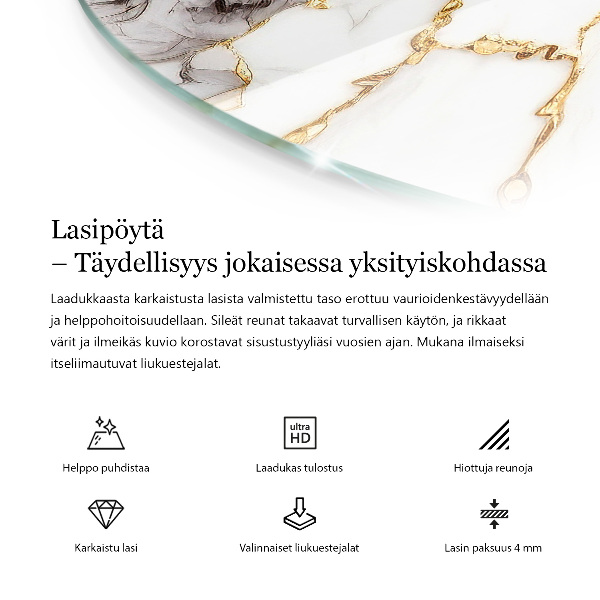 Runde tischplatte Marmoroberflächenmuster