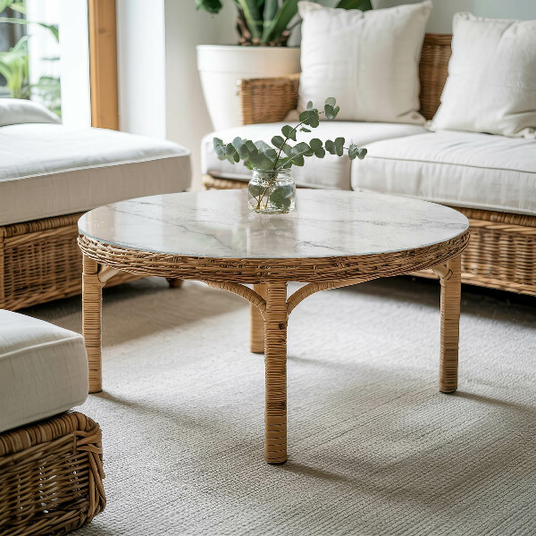 Runde tischplatte Marmoroberflächenmuster