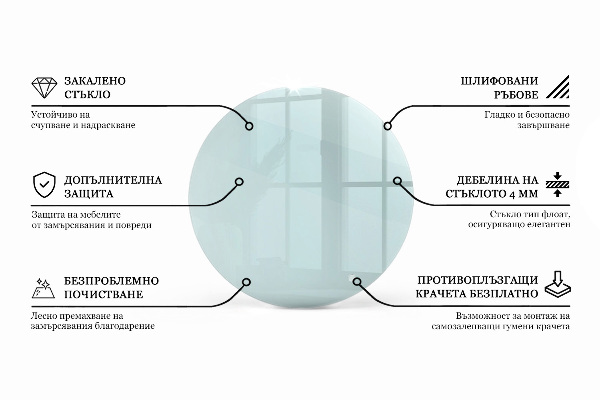 Tischplatte rund transparent